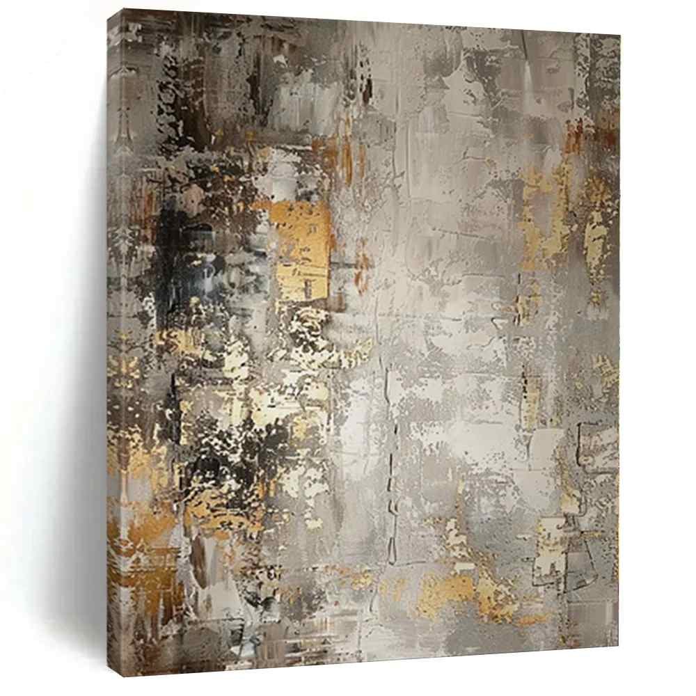 Office Room Gray Leaf Abstract Canvas Wall Art DIML7 wall art